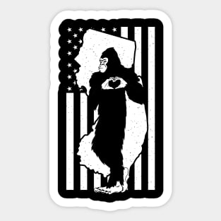 New Jersey Bigfoot American Flag Sticker